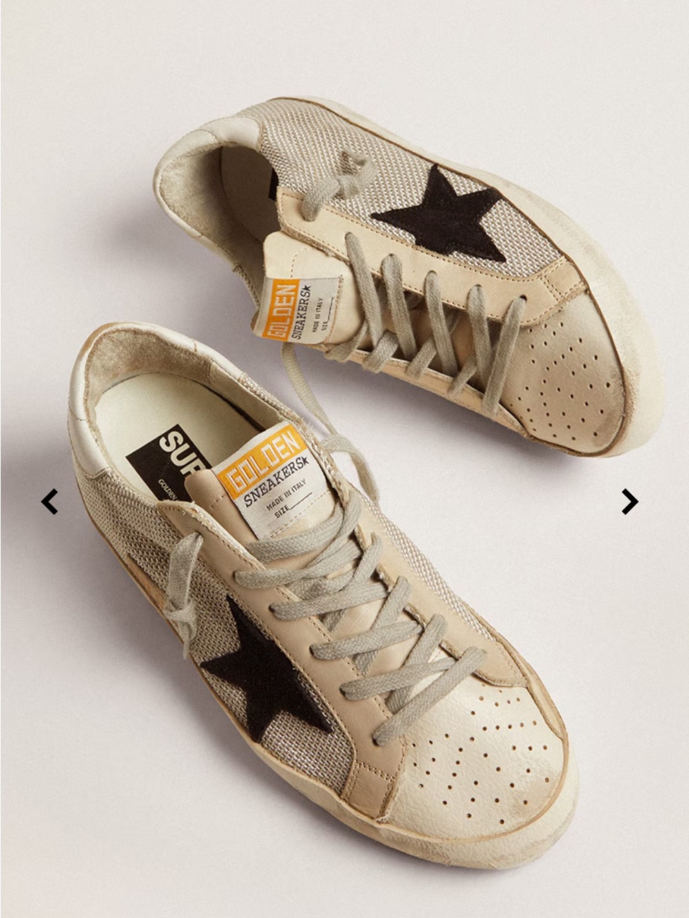 Golden Goose Super Star Beige Sneakers with Black Star